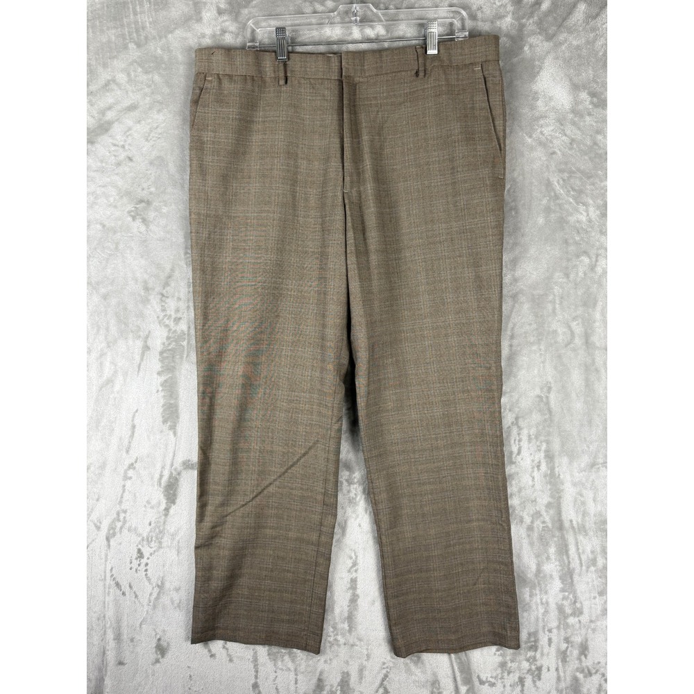 Dockers Colin Dress Pants Mens W38 L30 Flat Front‎ Straight Fit Plaid
